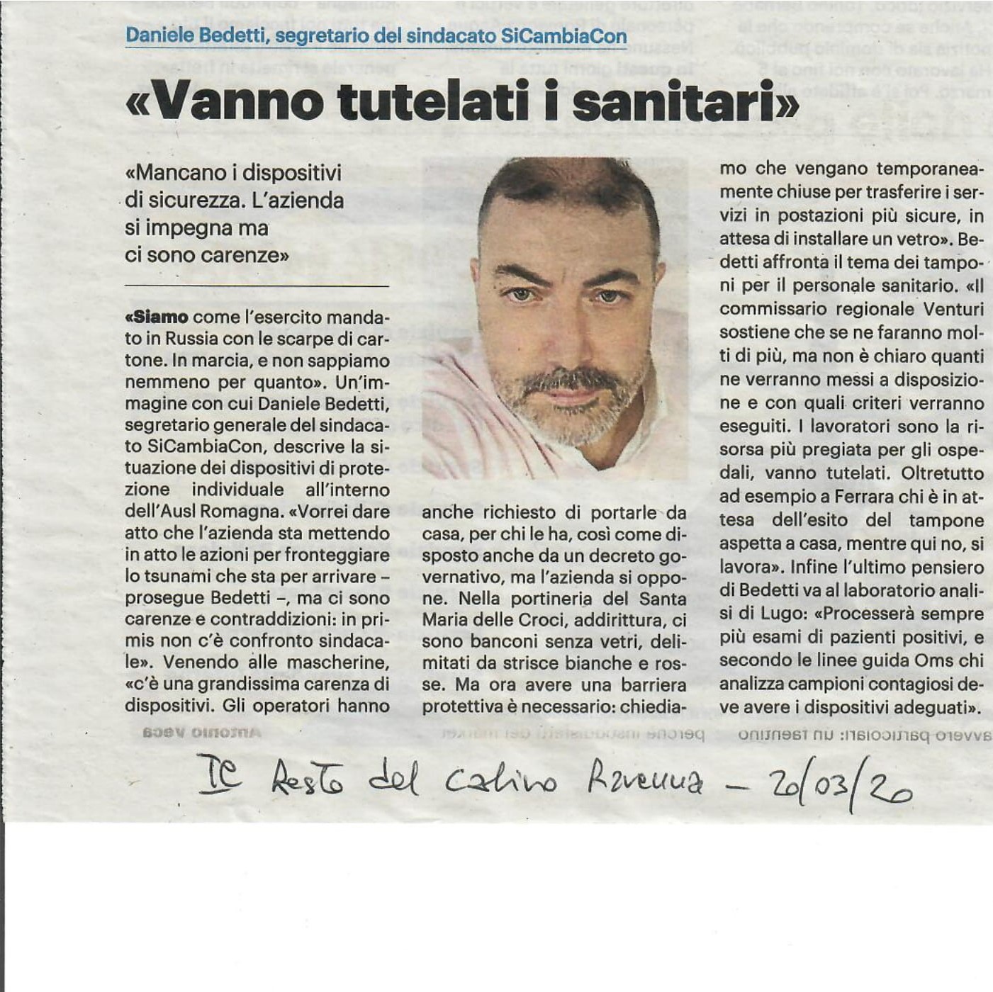 SiCambiaCon su Il Resto del Carlino del 20 marzo SiCambiaCon SiCambiaCon su Il Resto del Carlino del 20 marzo SiCambiaCon