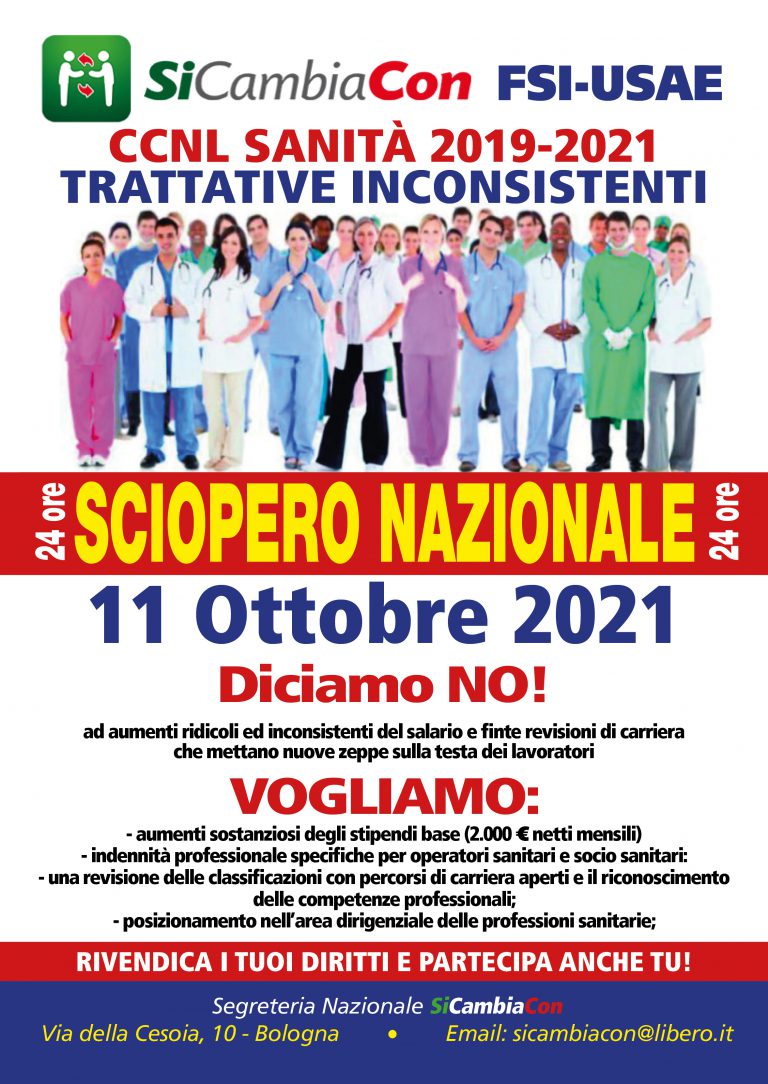 SCIOPERO 11 OTTOBRE 2021 PER UN VERO RINNOVO DEL CONTRATTO NAZIONALE ...