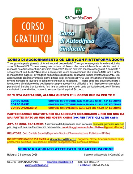 CORSO DI AUTODIFESA SINDACALE